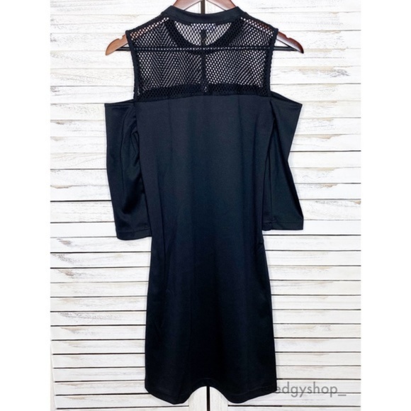 Alison Andrews | Cold-Shoulder Mesh Sheath Dress - Picture 3 of 7